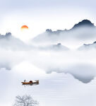 高清分层山水移门写真图