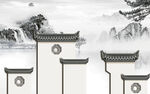 徽派 高清中式山水 TIF分层