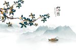 花鸟山水背景墙