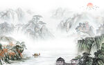 新中式新款背景山水 TIF分层
