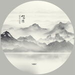圆形山水画 