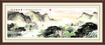 江山如画旭日东升山水画