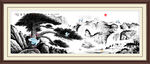 迎客松山水画