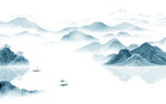 高清 山水客厅画 tif分层图