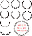 麦穗圆边框矢量图