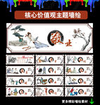 核心价值观墙绘