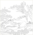 山水线描