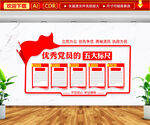 党员的五大标尺文化墙