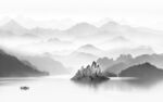 简约现代客厅山水 TIF分层