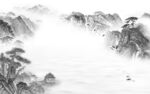 中式 背景墙山水 TIF分层图