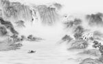 新款 背景墙山水 TIF分层图