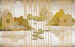 新中式格栅背景墙