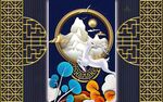 新中式格栅背景墙