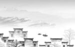 徽派现代灰山水画 TIF分层