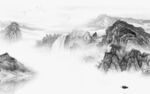 高端背景墙灰山水 TIF分层