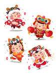 虎年国潮卡通插画  