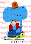 卡通大象 印花