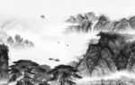 中国风意境灰色山水 tif分层