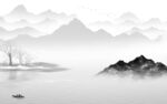 意境灰色山水 tif分层