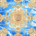 金属花纹天空天顶壁画
