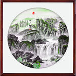 紫气东来山水画