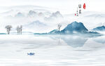 晶瓷画水墨山水画