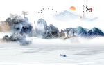 晶瓷画水墨山水画