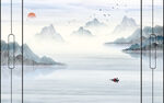 晶瓷画水墨山水画