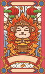 手绘国潮卡通插画    