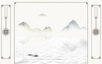晶瓷画水墨山水电视背景墙