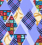  几何格子字母