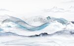简约新山水墙画 TIF分层图