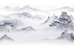 人气 客厅山水图 tif分层画