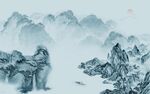 中国风电视客厅山水 TIF分层