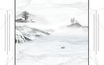 晶瓷画抽象水墨山水风景画