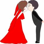 亲吻的新朗新娘