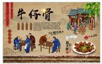 牛仔骨背景墙
