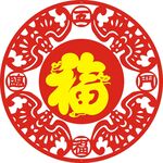 圆形 五福临门 云福 金福