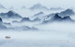 高端电视中式山水 TIF分层