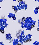 蓝色手绘花朵