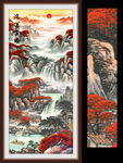 鸿运当头国画山水玄关画