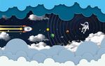 北欧太空星空儿童房背景墙