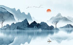 高档 山水背景图 tif分层画