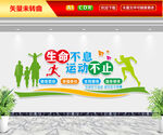 生命不息运动不止文化墙