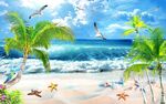 海边沙滩背景墙