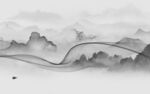 高清 简约新款山水 tif分层