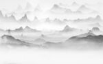 别墅 背景中式山水 tif分层