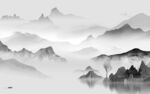 最新灰色极简山水 TIF分层
