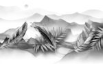新品灰色简约山水 tif分层