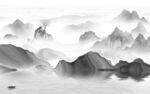 高清灰色背景山水 tif分层